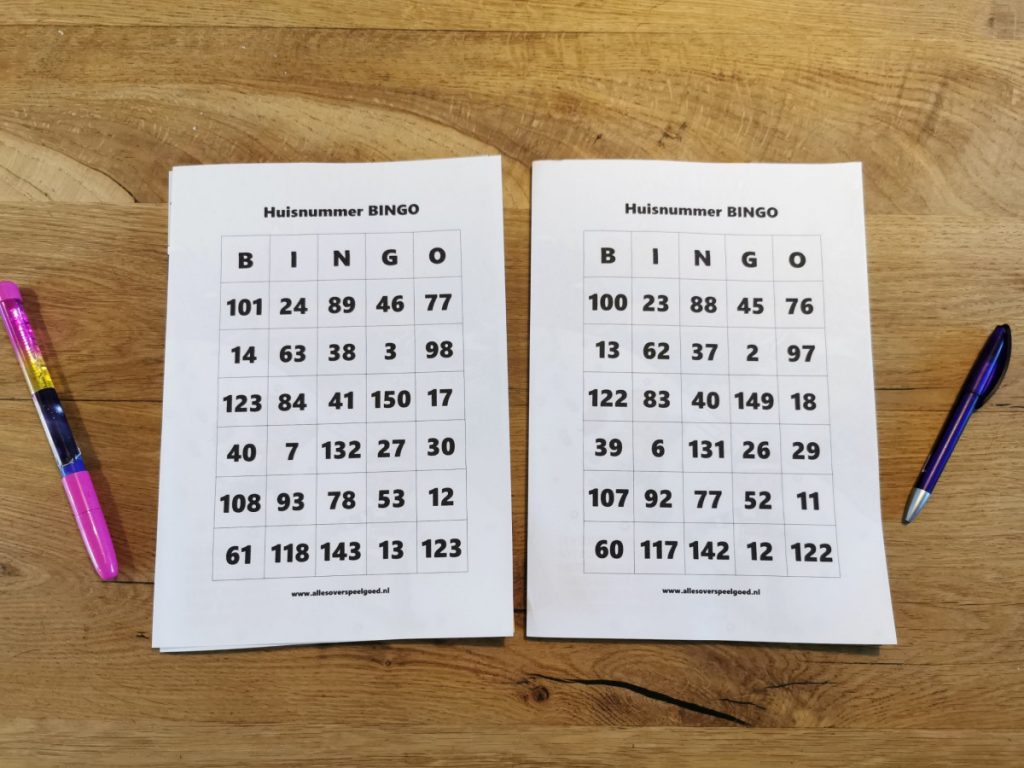 Huisnummer Bingo